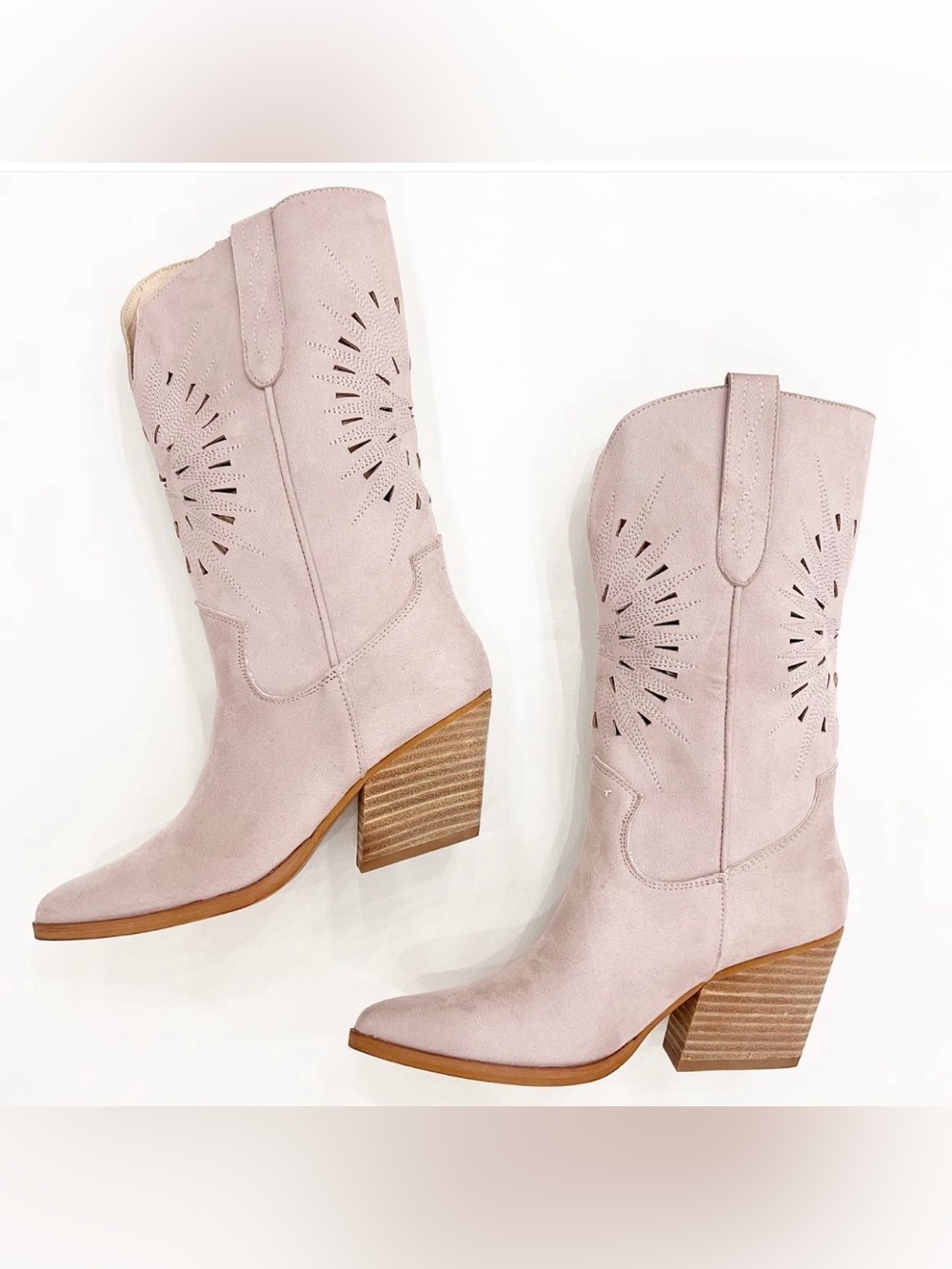 EMERSYN Lilac Suede Western Cowboy Boots Size 7.5 NWT 💜